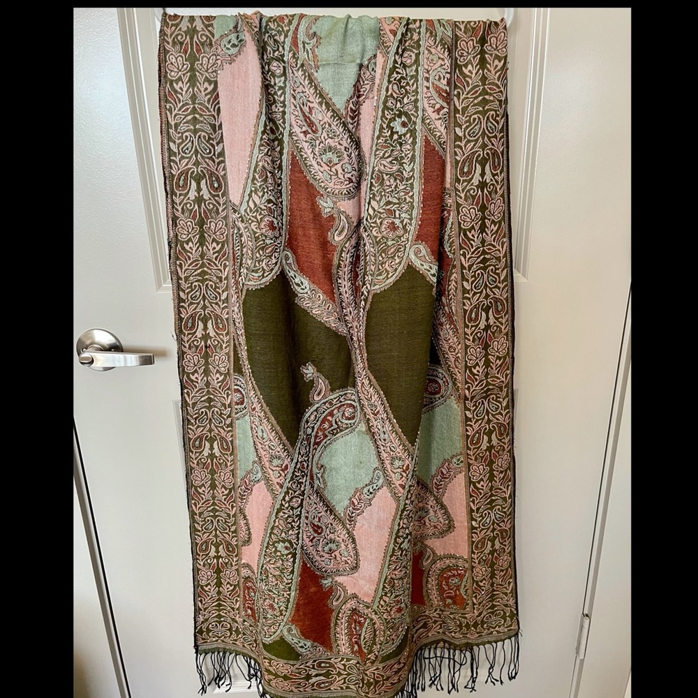 Beautiful Color Hand Embroidered Scarf / Stole/ Wrap
